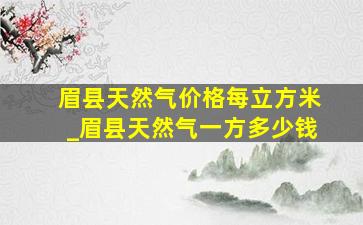 眉县天然气价格每立方米_眉县天然气一方多少钱