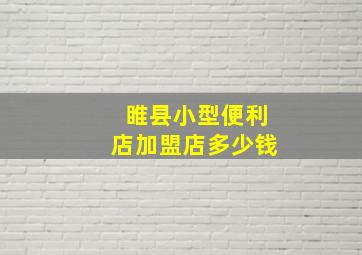 睢县小型便利店加盟店多少钱