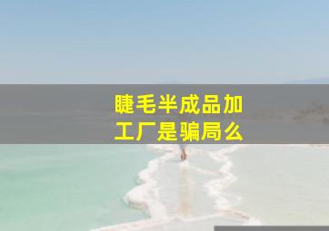 睫毛半成品加工厂是骗局么