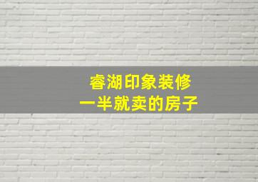 睿湖印象装修一半就卖的房子