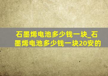 石墨烯电池多少钱一块_石墨烯电池多少钱一块20安的