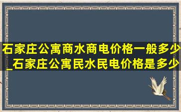 石家庄公寓商水商电价格一般多少_石家庄公寓民水民电价格是多少