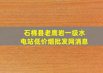 石棉县老鹰岩一级水电站(低价烟批发网)消息