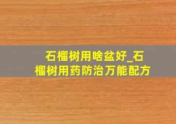 石榴树用啥盆好_石榴树用药防治万能配方