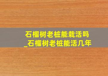 石榴树老桩能栽活吗_石榴树老桩能活几年