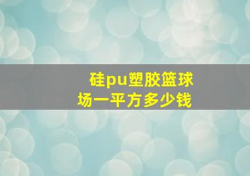 硅pu塑胶篮球场一平方多少钱