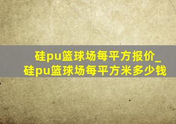 硅pu篮球场每平方报价_硅pu篮球场每平方米多少钱