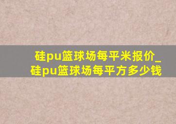 硅pu篮球场每平米报价_硅pu篮球场每平方多少钱