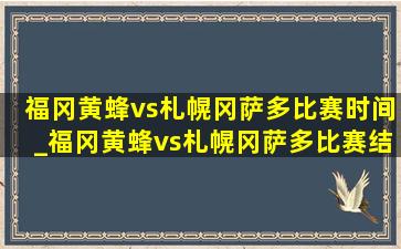 福冈黄蜂vs札幌冈萨多比赛时间_福冈黄蜂vs札幌冈萨多比赛结果