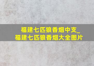 福建七匹狼香烟中支_福建七匹狼香烟大全图片