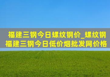 福建三钢今日螺纹钢价_螺纹钢福建三钢今日(低价烟批发网)价格