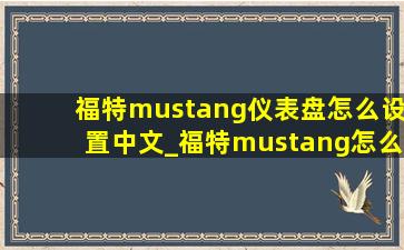 福特mustang仪表盘怎么设置中文_福特mustang怎么挂挡