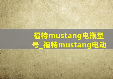 福特mustang电瓶型号_福特mustang电动