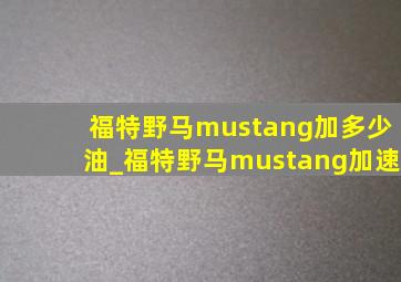 福特野马mustang加多少油_福特野马mustang加速