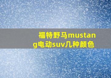 福特野马mustang电动suv几种颜色