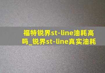 福特锐界st-line油耗高吗_锐界st-line真实油耗