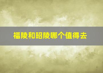 福陵和昭陵哪个值得去