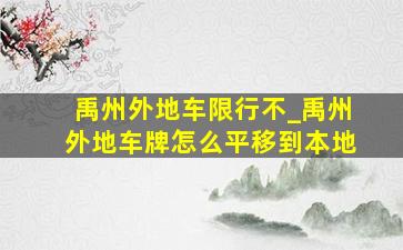 禹州外地车限行不_禹州外地车牌怎么平移到本地