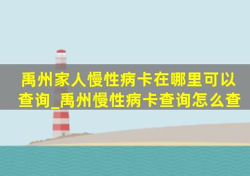 禹州家人慢性病卡在哪里可以查询_禹州慢性病卡查询怎么查