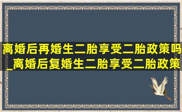 离婚后再婚生二胎享受二胎政策吗_离婚后复婚生二胎享受二胎政策吗