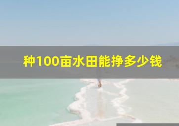 种100亩水田能挣多少钱