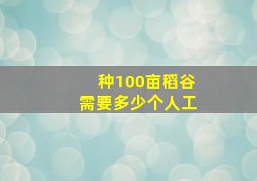 种100亩稻谷需要多少个人工