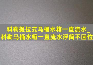 科勒提拉式马桶水箱一直流水_科勒马桶水箱一直流水浮筒不回位