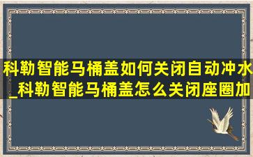 科勒智能马桶盖如何关闭自动冲水_科勒智能马桶盖怎么关闭座圈加热