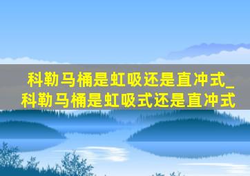 科勒马桶是虹吸还是直冲式_科勒马桶是虹吸式还是直冲式