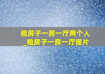 租房子一房一厅两个人_租房子一房一厅图片