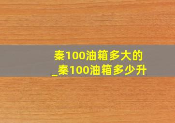 秦100油箱多大的_秦100油箱多少升