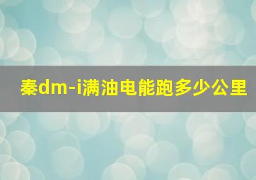 秦dm-i满油电能跑多少公里