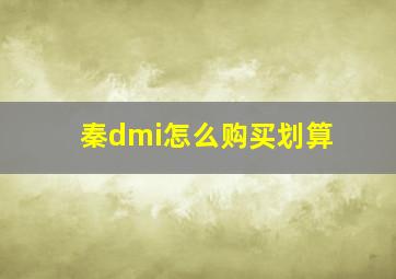 秦dmi怎么购买划算