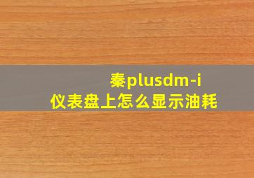 秦plusdm-i仪表盘上怎么显示油耗