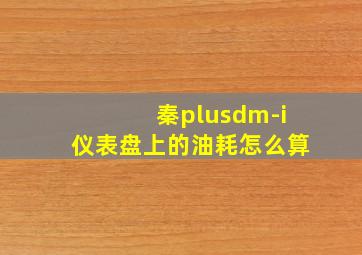 秦plusdm-i仪表盘上的油耗怎么算