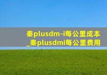 秦plusdm-i每公里成本_秦plusdmi每公里费用