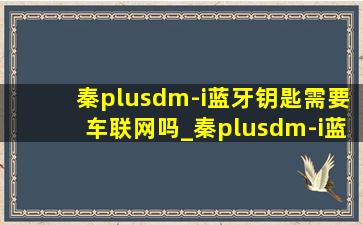 秦plusdm-i蓝牙钥匙需要车联网吗_秦plusdm-i蓝牙钥匙