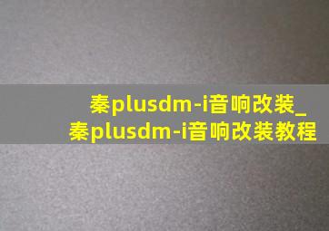 秦plusdm-i音响改装_秦plusdm-i音响改装教程