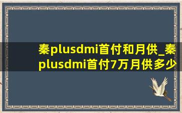 秦plusdmi首付和月供_秦plusdmi首付7万月供多少