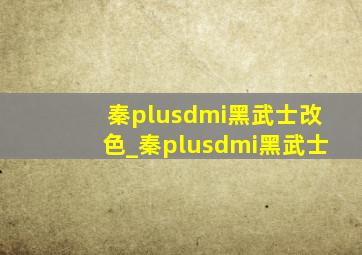 秦plusdmi黑武士改色_秦plusdmi黑武士