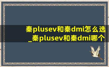 秦plusev和秦dmi怎么选_秦plusev和秦dmi哪个适合跑滴滴