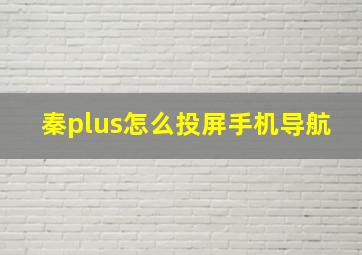 秦plus怎么投屏手机导航