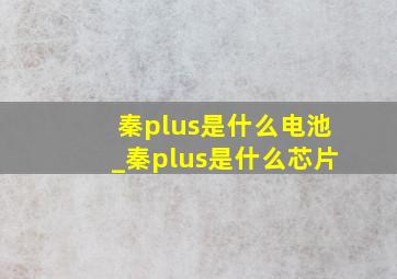 秦plus是什么电池_秦plus是什么芯片