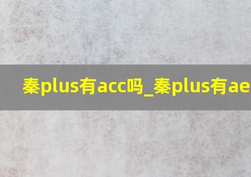 秦plus有acc吗_秦plus有aeb吗