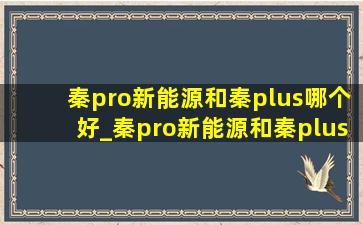 秦pro新能源和秦plus哪个好_秦pro新能源和秦plus