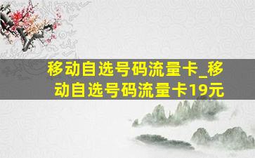 移动自选号码流量卡_移动自选号码流量卡19元