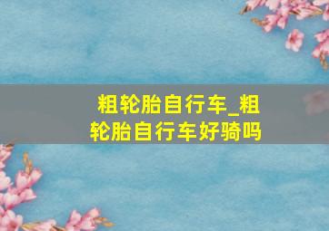 粗轮胎自行车_粗轮胎自行车好骑吗