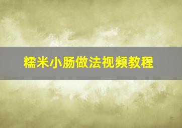 糯米小肠做法视频教程