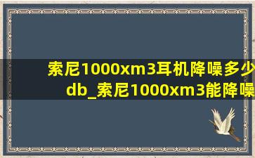 索尼1000xm3耳机降噪多少db_索尼1000xm3能降噪多少分贝