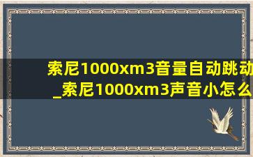 索尼1000xm3音量自动跳动_索尼1000xm3声音小怎么调音量